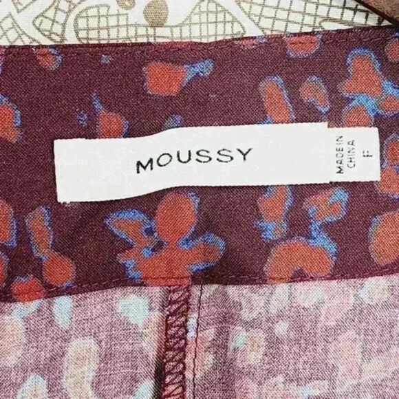 Moussy Wrap Pattern Short sleeve Ruffle Mini Shirt Dress One size/‎ S/M - Picture 6 of 10